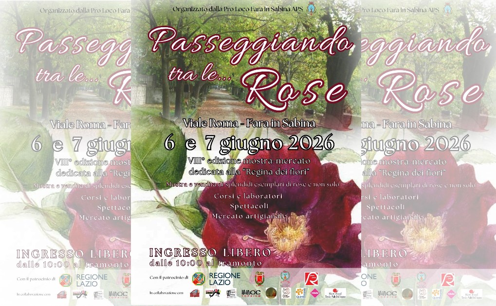 Il 6 e 7 giugno torna a Fara in Sabina “Passeggiando tra le rose”