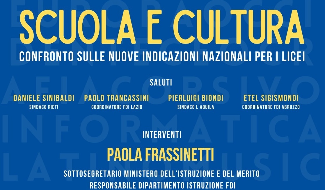 “Scuola e Cultura. Confronto sulle nuove Indicazioni nazionali per i licei”