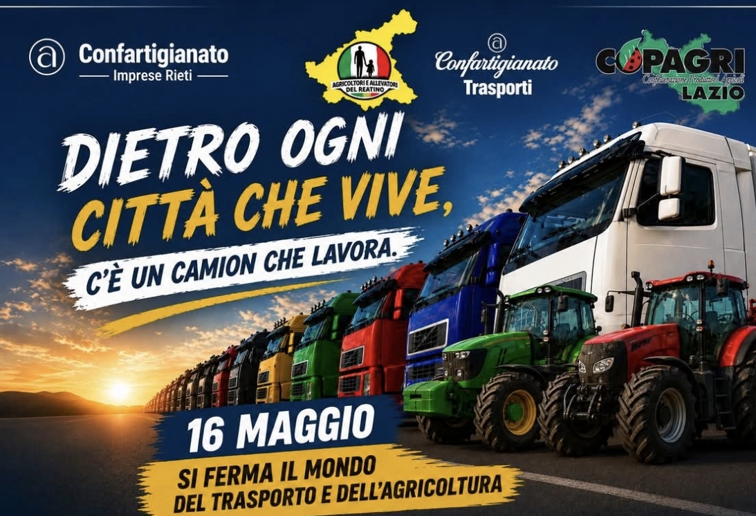 Il 16 maggio 2026 manifestazione dei settori Trasporti e Agricoltura