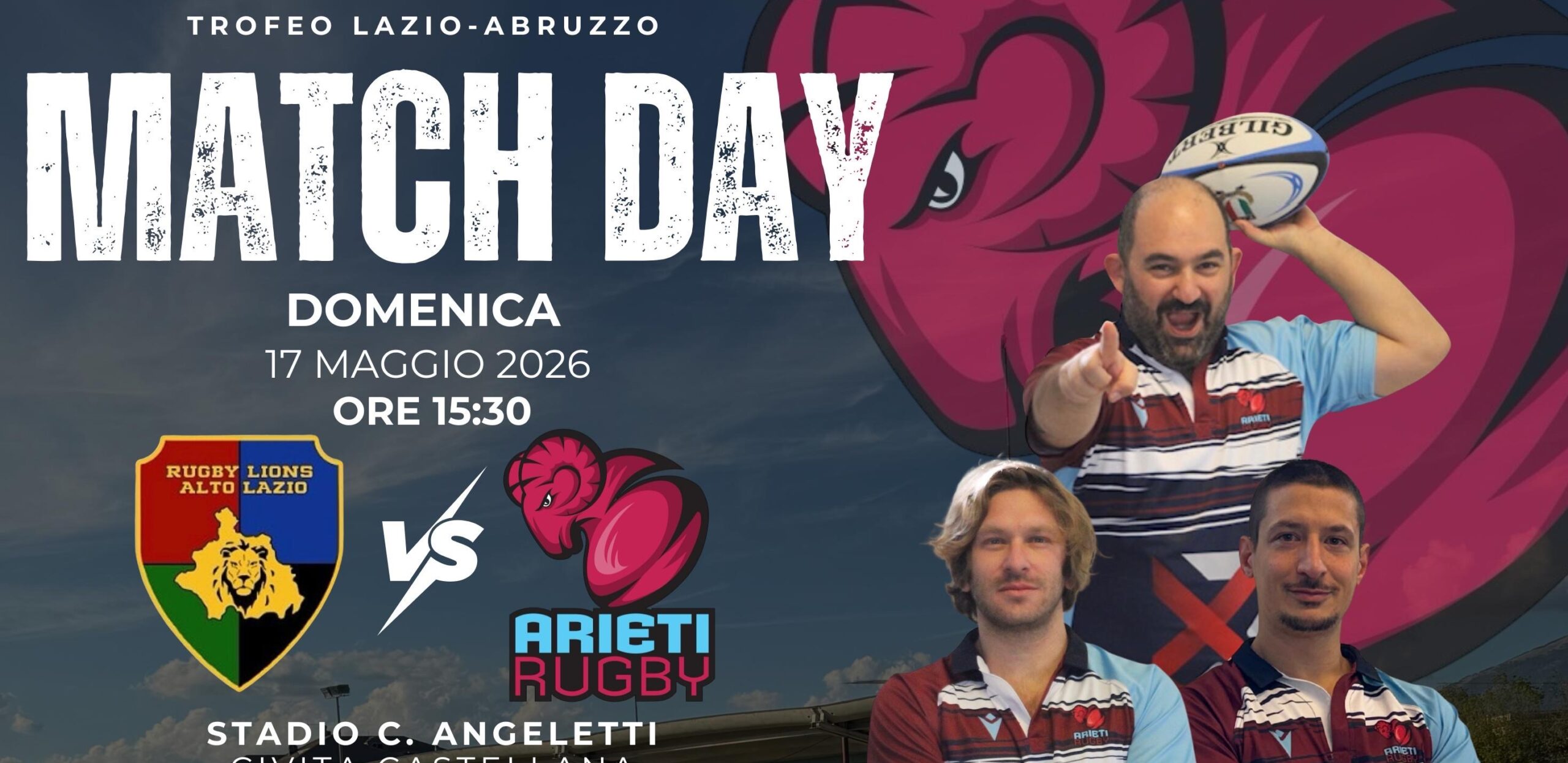 Domenica 17 maggio gli Arieti sul campo dei Lions Alto Lazio per la dodicesima giornata del Trofeo Lazio-Abruzzo