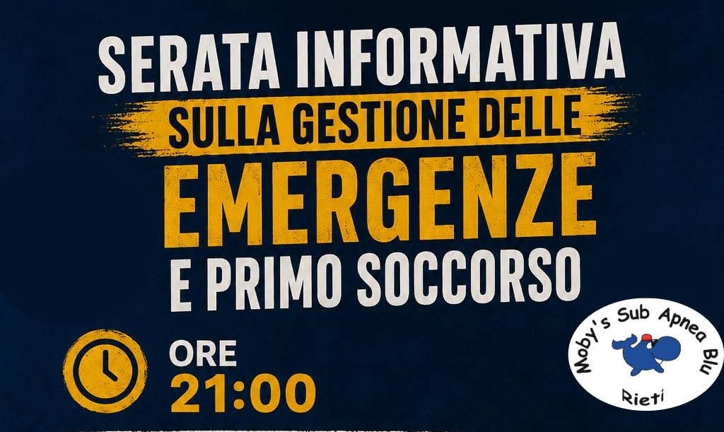 Mercoledì 27 maggio, una serata informativa dedicata alla gestione delle emergenze e al primo soccorso