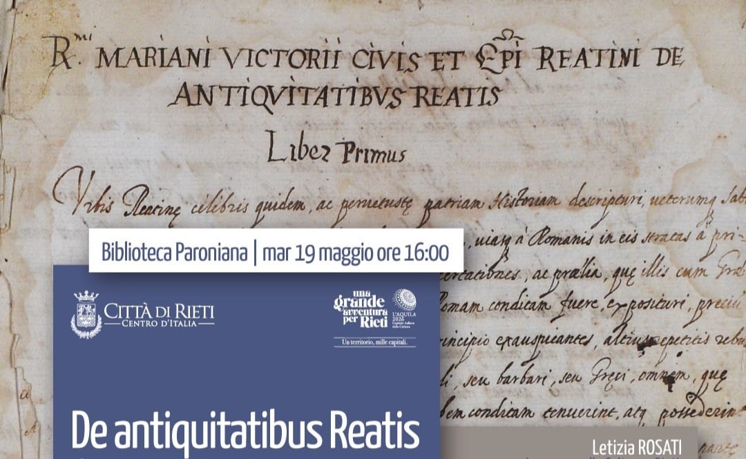 Rieti riscopre le sue origini: presentazione del progetto sul manoscritto “De antiquitatibus Reatis”