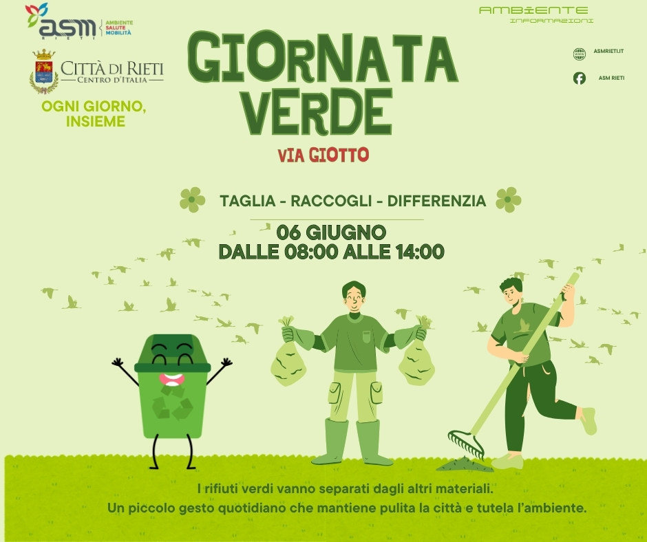 Sabato 6 giugno torna la Giornata Verde in via Giotto