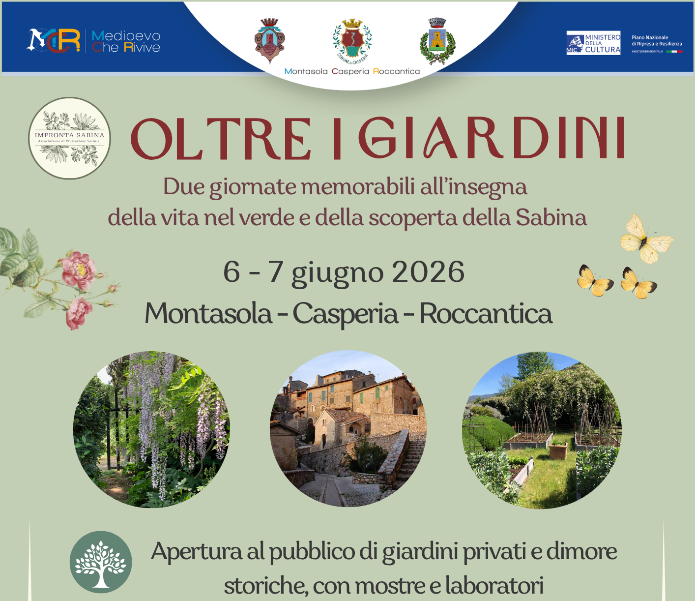 Il 6 e 7 giugno 2026 due giornate gratuite alla scoperta della Sabina