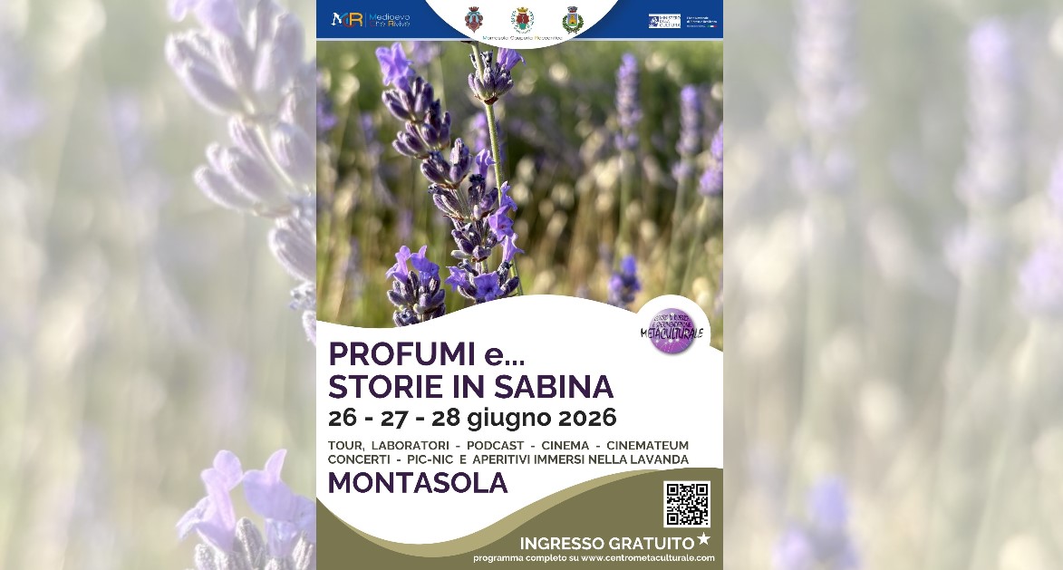 Dal 26 al 28 giugno evento sensoriale “Profumi e… Storie della Sabina”