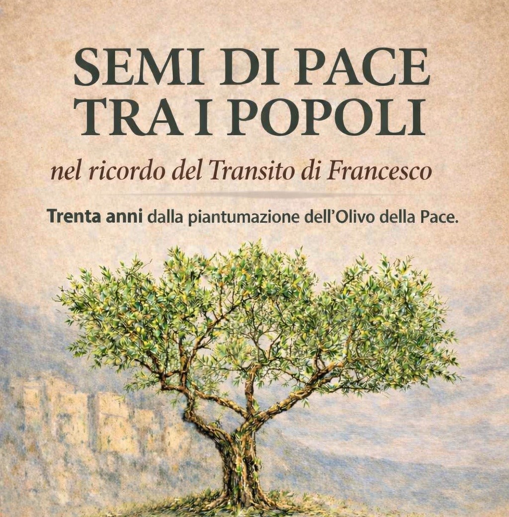 “Semi di Pace tra i popoli nel ricordo del Transito di Francesco”: celebrazioni ed eventi a Greccio per i trent’anni dalla piantumazione dell’Olivo della Pace