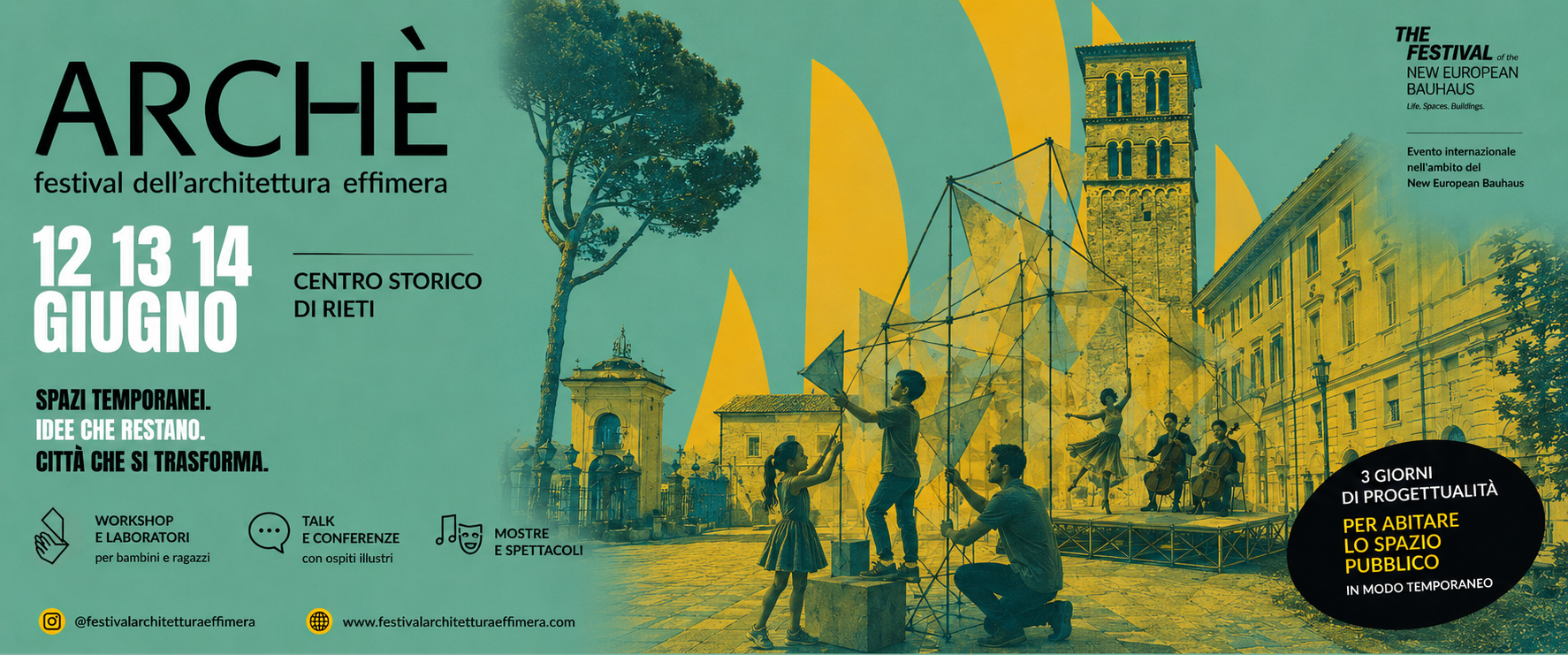 Archè – Festival Internazionale dell’Architettura Effimera – il New European Bauhaus a Rieti: tre giorni di architettura, arte e comunità