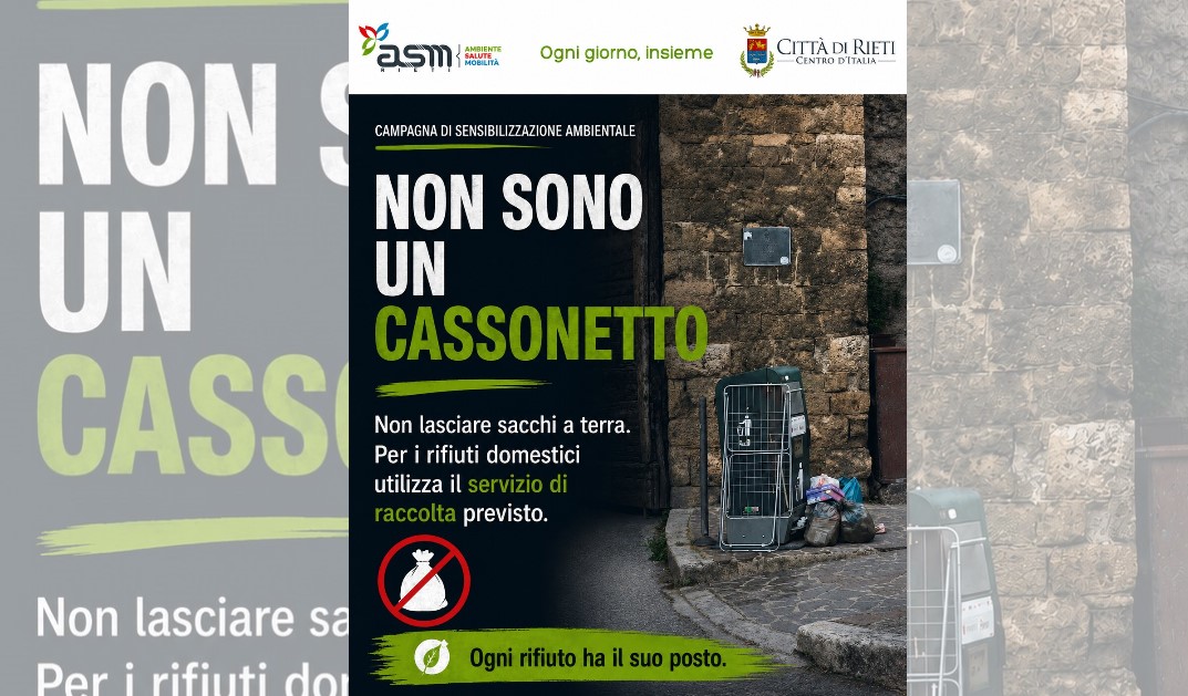 “Non sono un cassonetto”: parte la campagna di sensibilizzazione di ASM sul corretto conferimento dei rifiuti