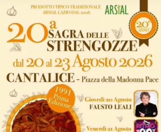 Cantalice, torna la Sagra delle Strengozze: dal 20 al 23 agosto la 20ª edizione