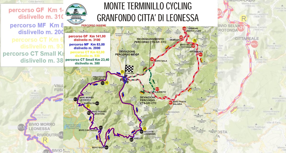 Granfondo Leonessa: chiuse alcune strade il 30 agosto