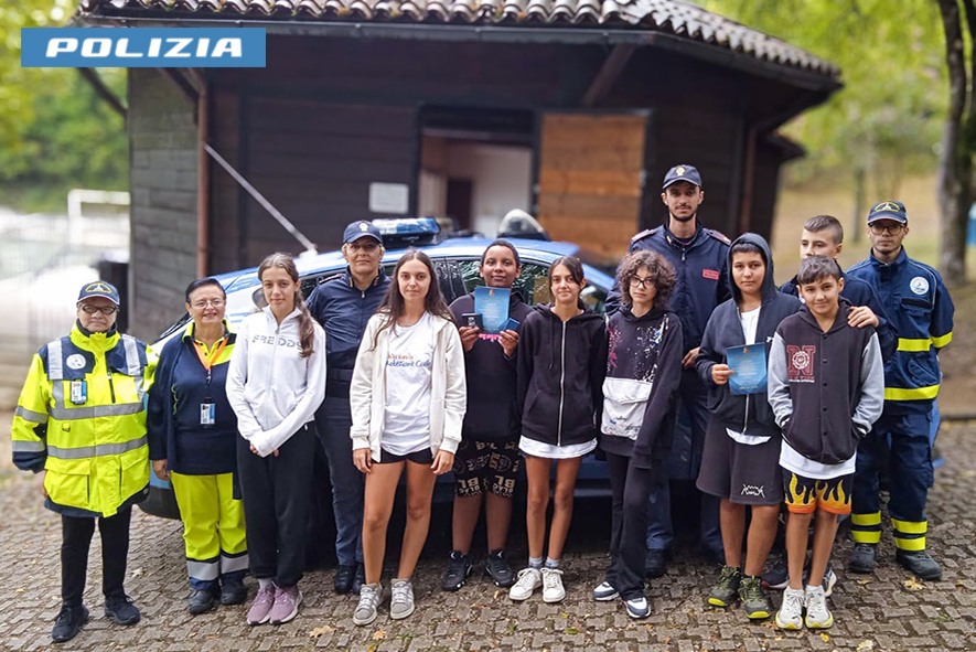 La Polizia di Stato a Colli sul Velino con i ragazzi del campo estivo “Io non rischio, anch’io sono la Protezione Civile”