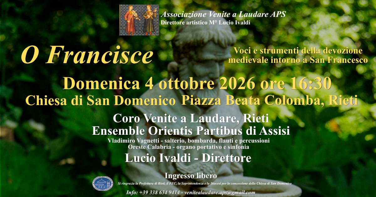 Chiesa di San Domenico: domenica 4 ottobre concerto del coro Venite a Laudare
