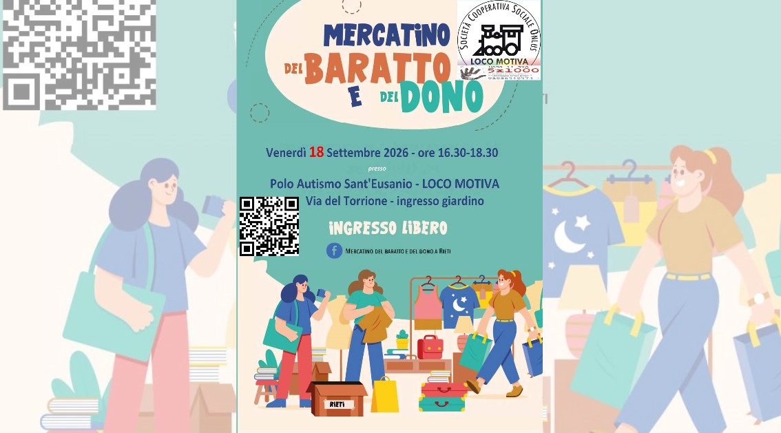 Torna il Mercatino del Baratto e del Dono il 18 settembre