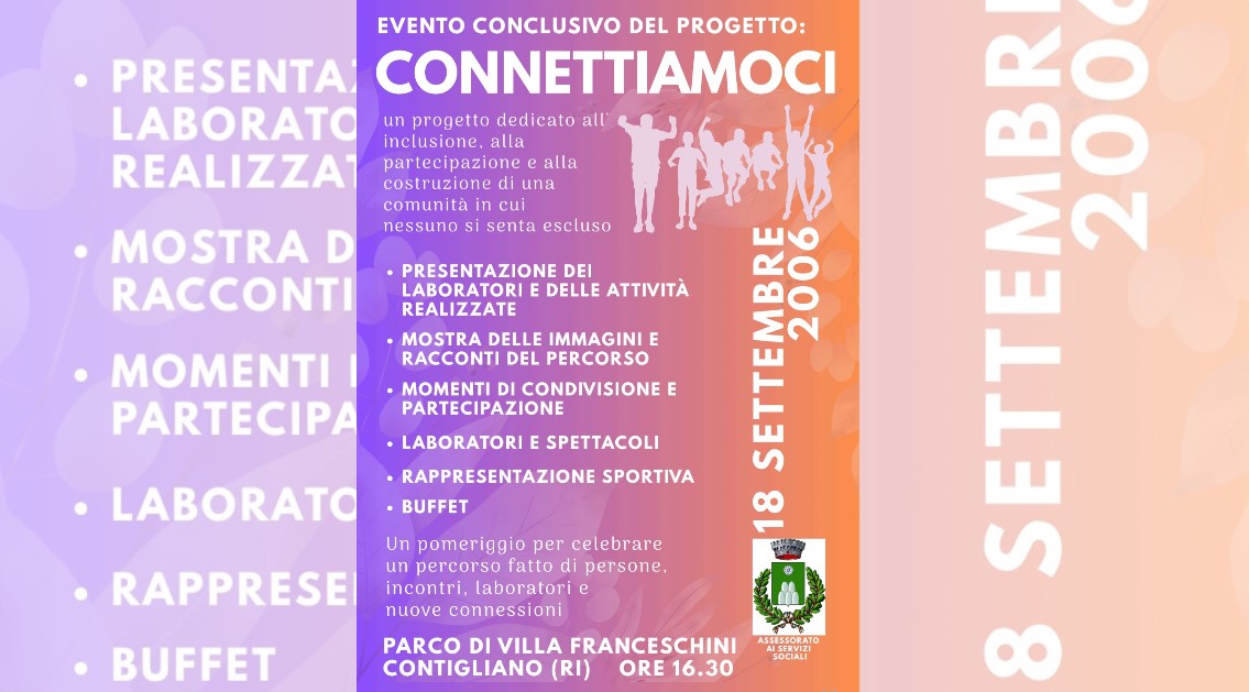 A Contigliano, evento finale del progetto “Connettiamoci” per l’inclusione