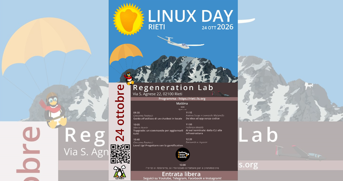 Il 24 ottobre al Regeneration Lab torna il Linux Day nazionale