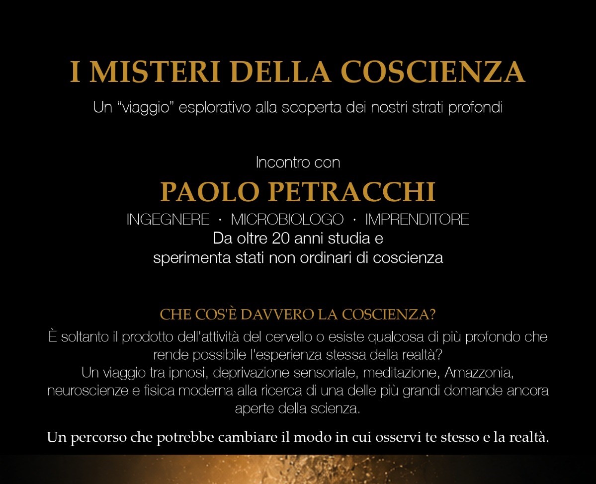 Arriva a Rieti Paolo Petracchi con “I misteri della coscienza”