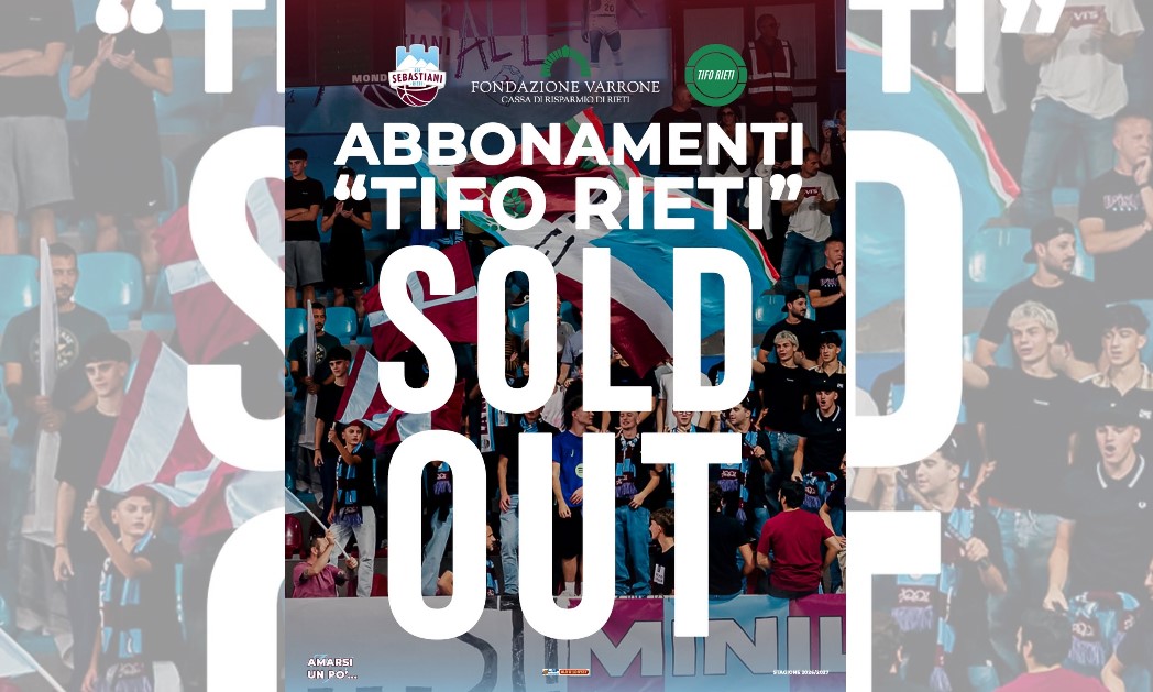 “Tifo Rieti”: in due giorni assegnati 60 abbonamenti